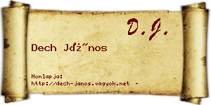 Dech János névjegykártya