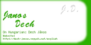 janos dech business card